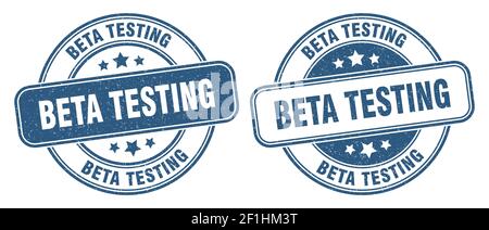 beta testing stamp. beta testing sign. round grunge label Stock Vector