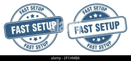 fast setup stamp. fast setup sign. round grunge label Stock Vector