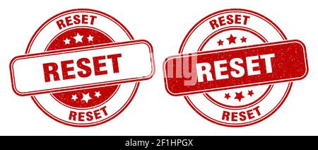 reset stamp. reset sign. round grunge label Stock Vector