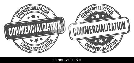 commercialization stamp. commercialization sign. round grunge label Stock Vector