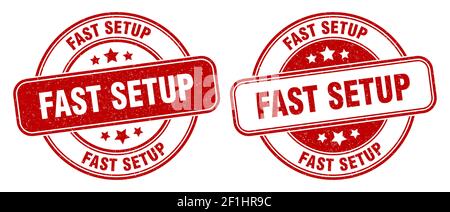 fast setup stamp. fast setup sign. round grunge label Stock Vector