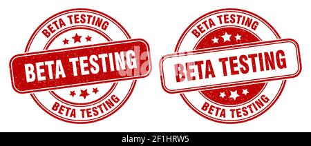 beta testing stamp. beta testing sign. round grunge label Stock Vector