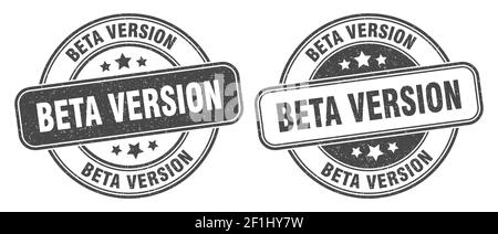 beta version stamp. beta version sign. round grunge label Stock Vector