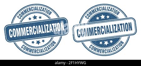 commercialization stamp. commercialization sign. round grunge label Stock Vector