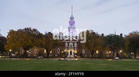 Capital Building State House Dover Delaware at Dawn Stock Photo