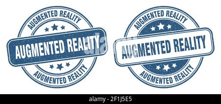 augmented reality stamp. augmented reality sign. round grunge label Stock Vector
