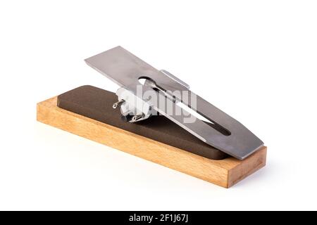 Whetstones on white background Stock Photo