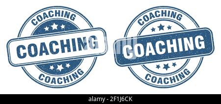 coaching stamp. coaching sign. round grunge label Stock Vector