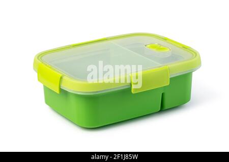 Plastic food box on white background Stock Photo