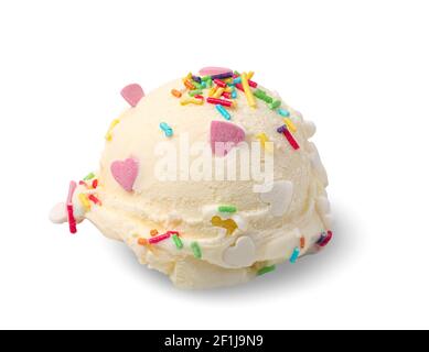 Ice cream and colorful sprinkles Stock Photo