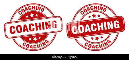 coaching stamp. coaching sign. round grunge label Stock Vector