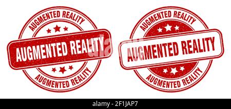 augmented reality stamp. augmented reality sign. round grunge label Stock Vector