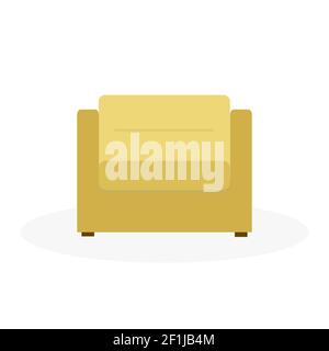 A cozy yellow chair. An interior item. Flat vector illustration Stock Vector