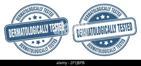 dermatologically tested stamp. dermatologically tested sign. round grunge label Stock Vector