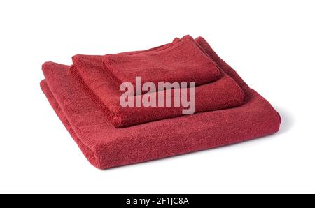 Bath towel isolated on white Stock Photo