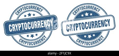 cryptocurrency stamp. cryptocurrency sign. round grunge label Stock Vector