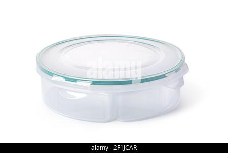 Plastic food box on white background Stock Photo