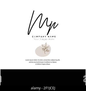 M P MP Initial letter handwriting and signature logo. Beauty vector initial logo .Fashion, boutique, floral and botanical Stock Vector