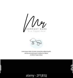MR Initial letter handwriting and signature logo. A concept handwriting ...