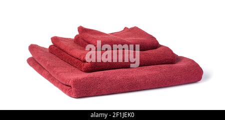 Bath towel isolated on white Stock Photo