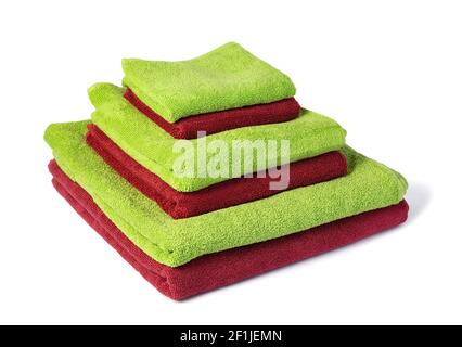 Bath towel isolated on white Stock Photo