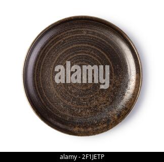 Empty ceramic round plate Stock Photo