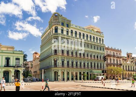 Havana Cuba. November 25, 2020: Exterior of the Hotel Saratoga in Havana a place visited by tourists Stock Photo