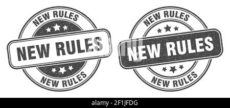 new rules stamp. new rules sign. round grunge label Stock Vector