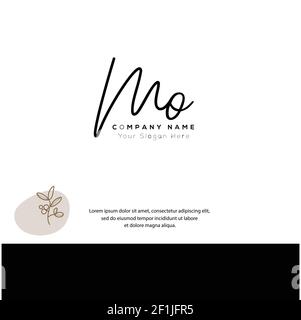 M O MO Initial letter handwriting and signature logo. Beauty vector initial logo .Fashion, boutique, floral and botanical Stock Vector