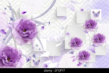 Custom Modern  Mural Photo wallpaper,3d illustration Stock Photo