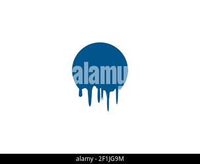 Vector illustration. Dripping circle drops Stock Vector