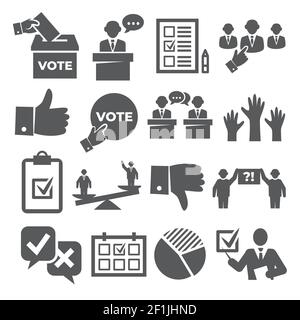 Vote icons set on white background Stock Vector