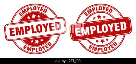 employed stamp. employed sign. round grunge label Stock Vector