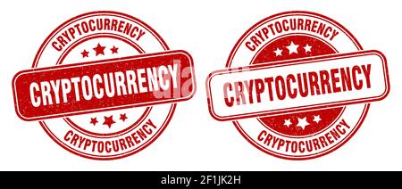 cryptocurrency stamp. cryptocurrency sign. round grunge label Stock Vector