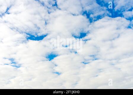 Cloud and blue skay background.Dramatic nice white clouds on a blue heaven. Stock Photo