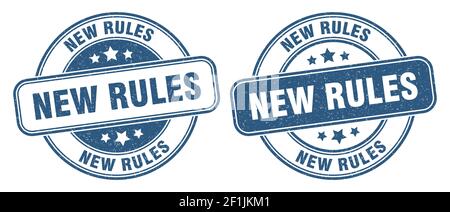 new rules stamp. new rules sign. round grunge label Stock Vector