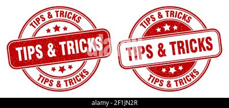 tips & tricks stamp. tips & tricks sign. round grunge label Stock Vector