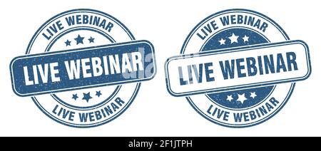 live webinar stamp. live webinar sign. round grunge label Stock Vector