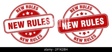 new rules stamp. new rules sign. round grunge label Stock Vector