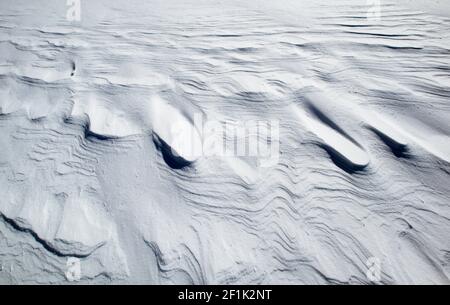 natural white snow surface texture pattern Stock Photo