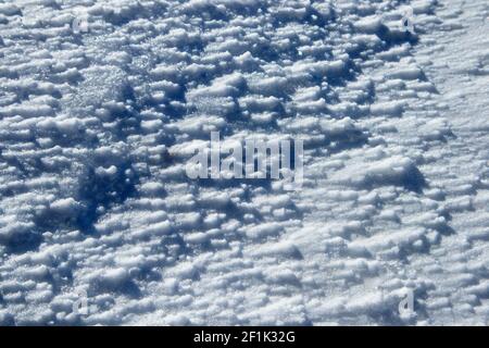 natural white snow surface texture pattern Stock Photo
