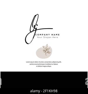 Q J QJ Initial letter handwriting and signature logo. Beauty vector initial logo .Fashion, boutique, floral and botanical Stock Vector