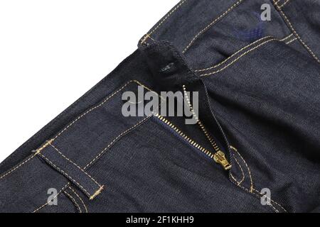 Zipper on a jeans Stock Photo