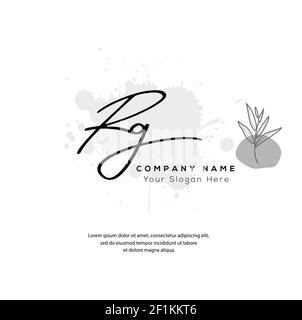 R G RG Initial letter handwriting and signature logo. Beauty vector initial logo .Fashion, boutique, floral and botanical Stock Vector