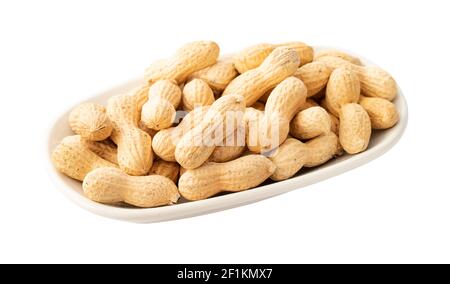 Shelled peanuts isolated on white background. Stock Photo
