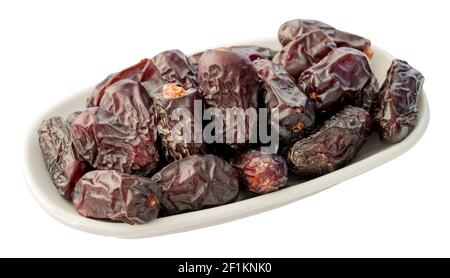 dates fruit isolated on white background. ramadan kareem Stock Photo