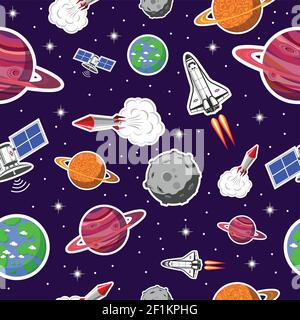 Space seamless pattern Stock Vector