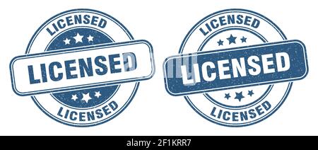 licensed stamp. licensed sign. round grunge label Stock Vector