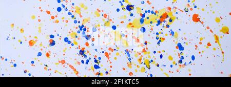 Abstract watercolor multicolored drops on white background Stock Photo