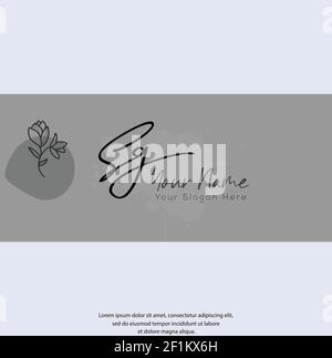 S G SG Initial letter handwriting and signature logo. Beauty vector initial logo .Fashion, boutique, floral and botanical Stock Vector